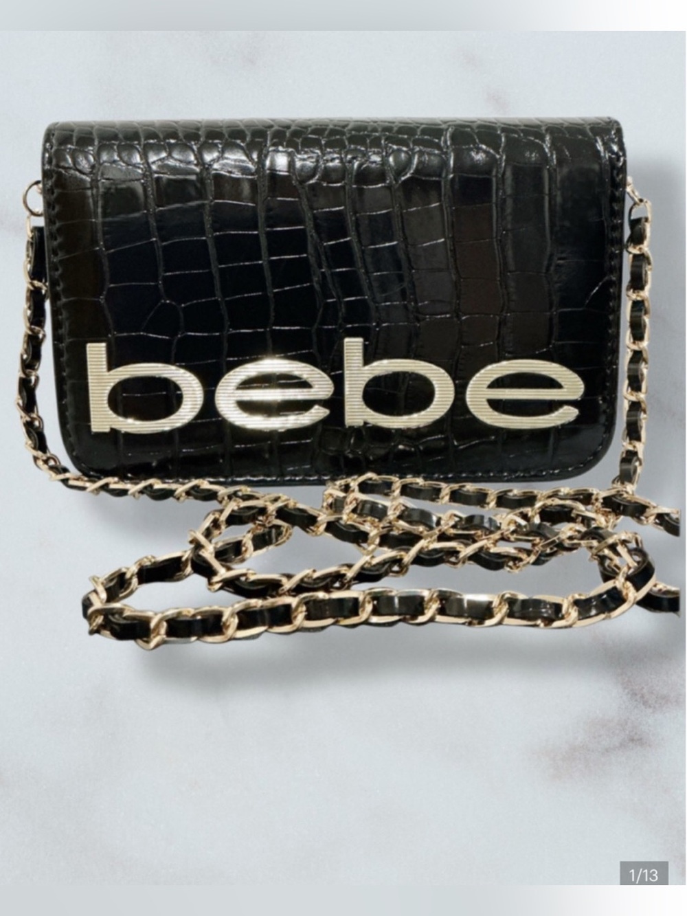 BEBE Fabiola Faux Leather‎ Crossbody Clutch NWOT